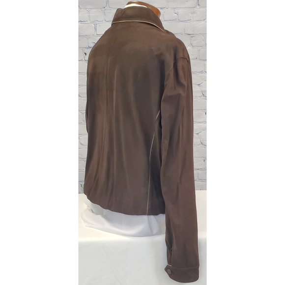 SOLD! Brioni Suede Brown leather Jacket US 48 EU58 - Picture 6 of 12